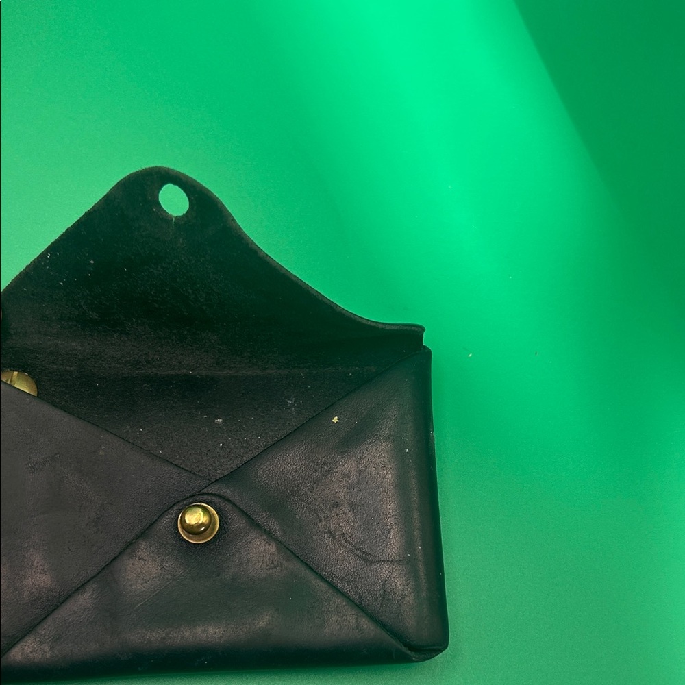Black Custom Made Leather Card Wallets Set/3 - Picture 3 of 13